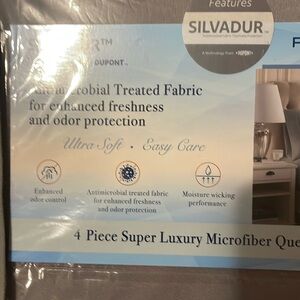 Silversur antimicrobial treated queen sheet set